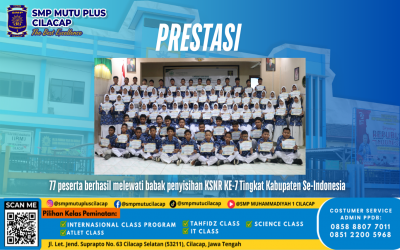 SELAMAT! SISWA SMP MUTU PLUS CILACAP LOLOS KSNR KE TINGKAT PROVINSI