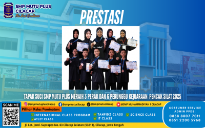 TAPAK SUCI SMP MUTU PLUS MERAIH 3 PERAK DAN 6 PERUNGGU KEJUARAAN PENCAK SILAT 2025